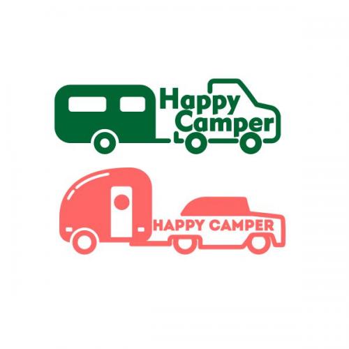 Happy Camper Decal Cuttable Design