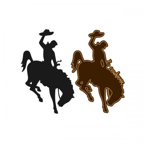 Riding Horse Cowboy Cuttable Design