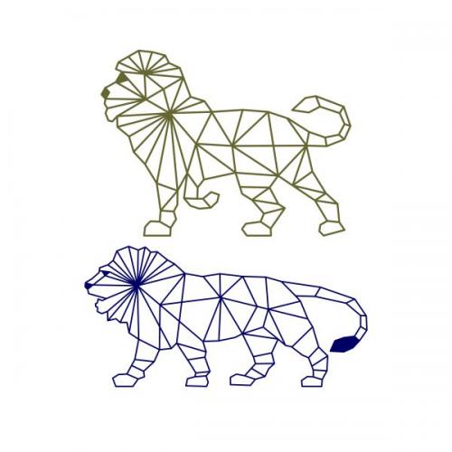 Geometric Lion Art Cuttable Design