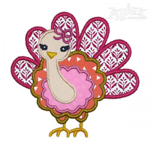 Turkey Girl Applique Embroidery Design