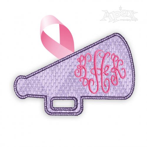 Megaphone Frame Gift Tag ITH Embroidery Design