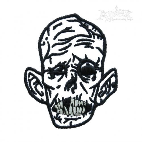 Zombie Skull Embroidery Design