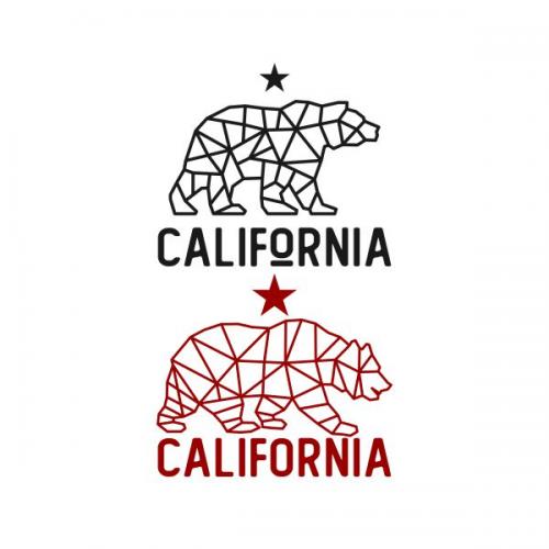 California Geometric Bear Cuttable Design