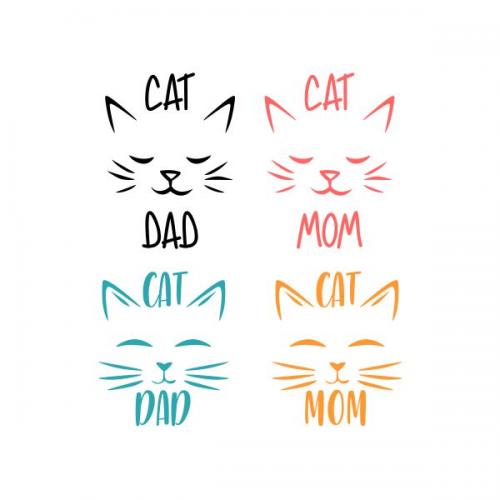 Cat Dad and Cat Mom Cuttable Design
