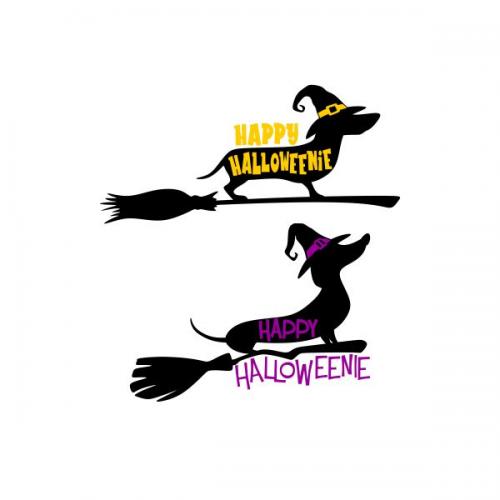 Happy Halloween Dachshund Witch Cuttable Design
