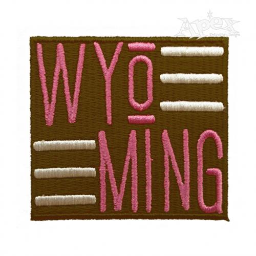 Wyoming State Embroidery Design