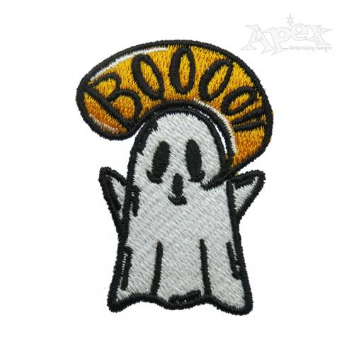 Boo Ghost Embroidery Design