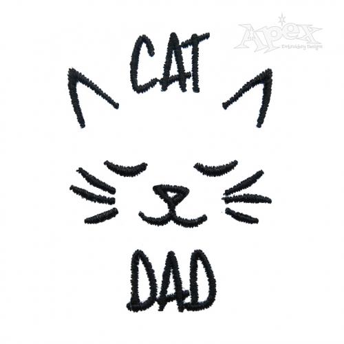 Cat Dad Embroidery Design
