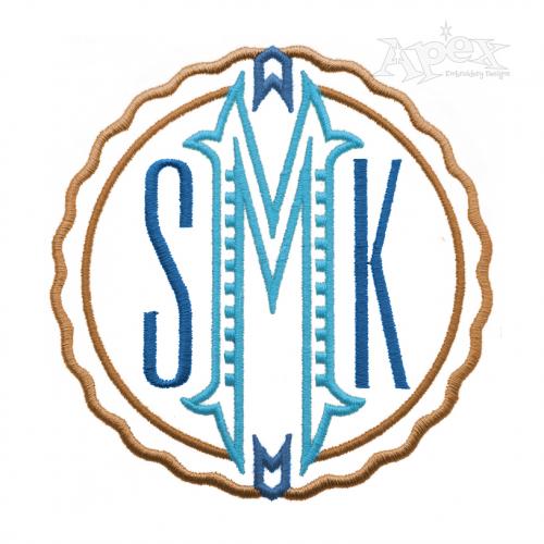 Label Monogram Embroidery Font
