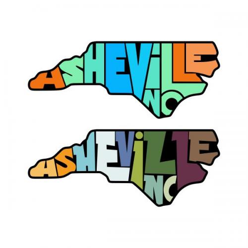 Asheville City Map Cuttable Design