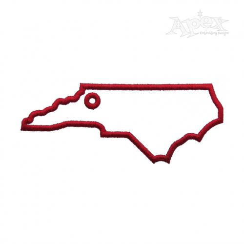 North Carolina State Gift Tag ITH Embroidery Design