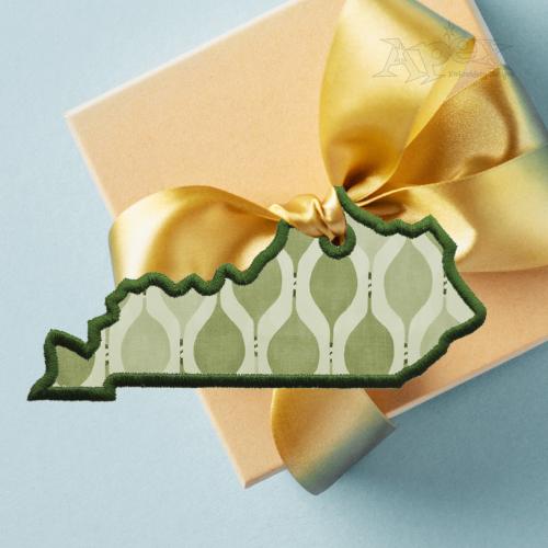 Kentucky State Gift Tag ITH Embroidery Design