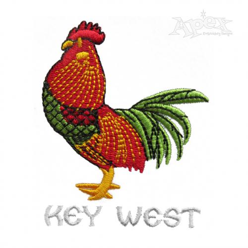 Key West Rooster Embroidery Design