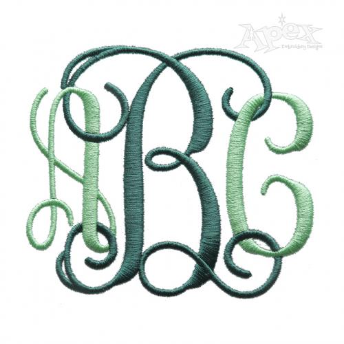 Interlocking Vine Custom Embroidery Monogram Design