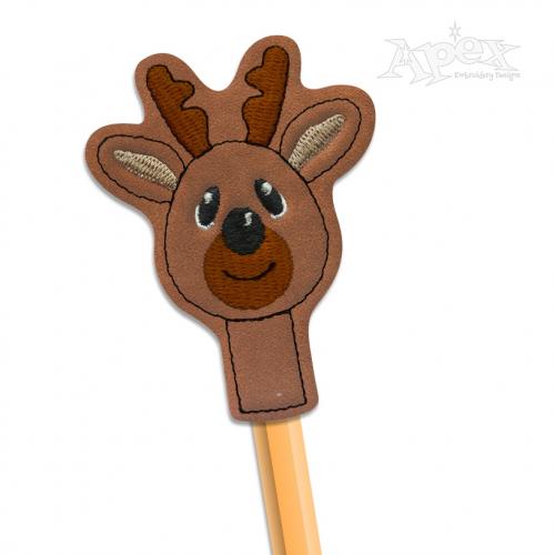 Reindeer Pencil Topper ITH Embroidery Design
