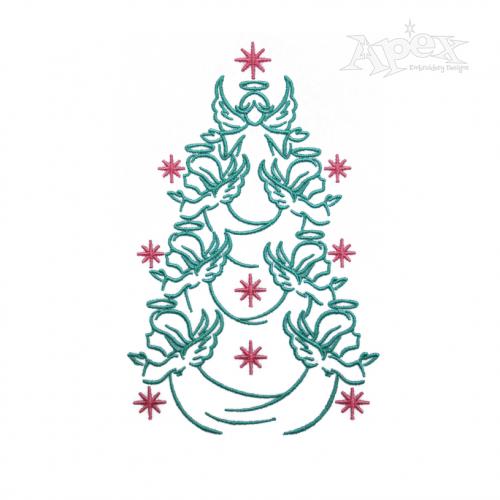 Angel Christmas Tree Embroidery Design