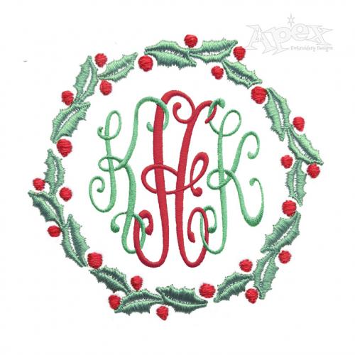 Christmas Mistletoe Wreath Monogram Frame