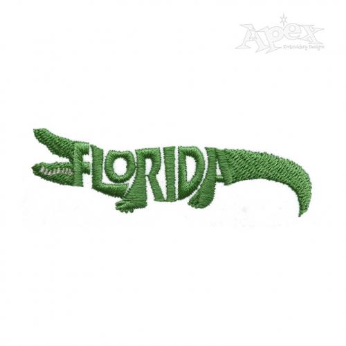 Florida Alligator Embroidery Design