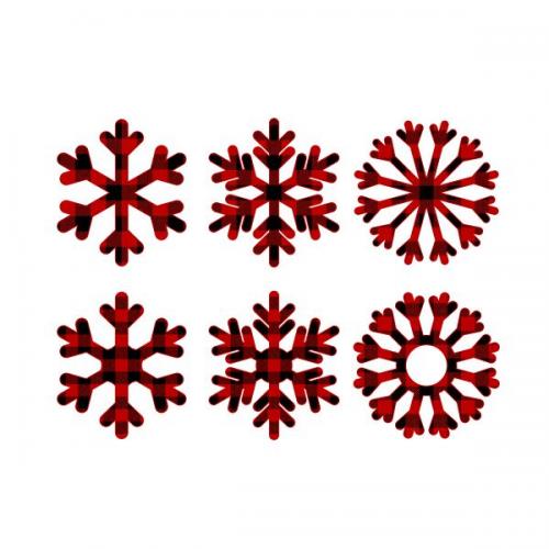 Plaid Pattern Snowflake Pack Cuttable Design