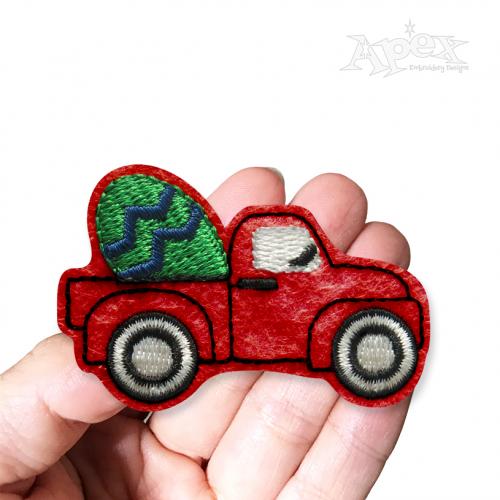 Easter Egg Truck Feltie ITH Embroidery Design