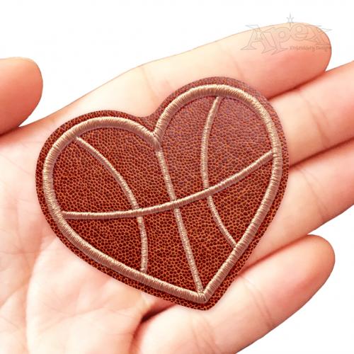 Basketball Heart Feltie ITH Embroidery Design
