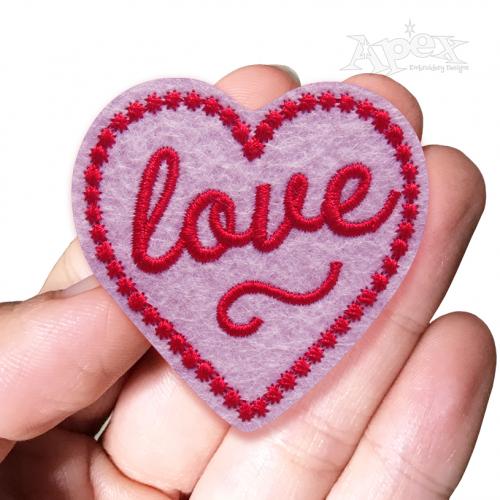 Love Heart Feltie ITH Embroidery Design