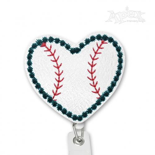 Baseball Heart Feltie ITH Embroidery Design