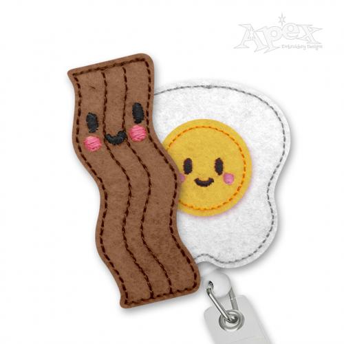 Fried Egg and Bacon Feltie ITH Embroidery Design