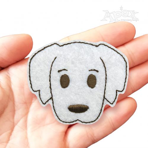 Cute Dog Face Feltie ITH Embroidery Design