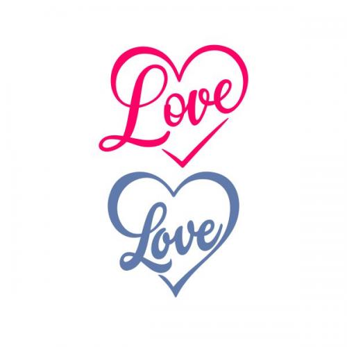 Love Heart Decal Cuttable Design