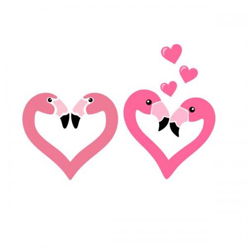 Flamingo Love Heart Cuttable Design