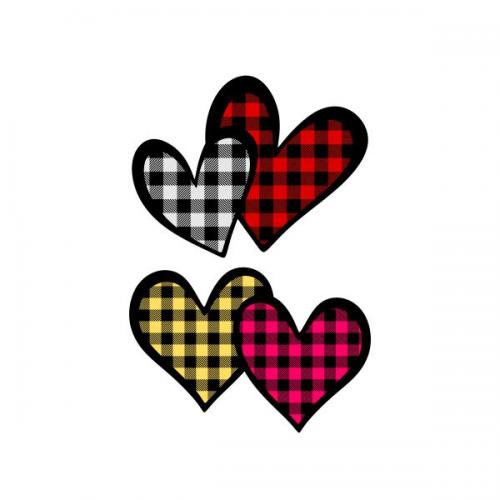 Plaid Pattern Hearts Cuttable Design