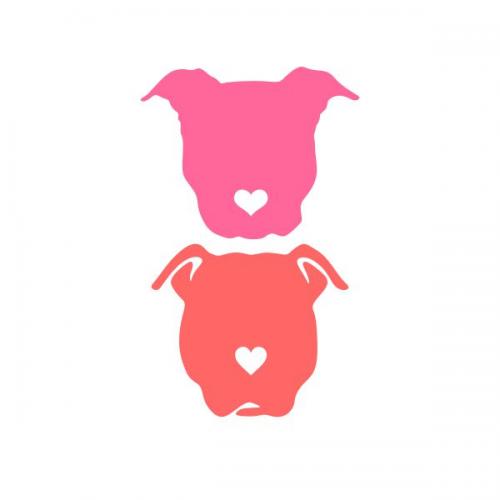 Heart Nose Pitbull Silhouette Cuttable Design