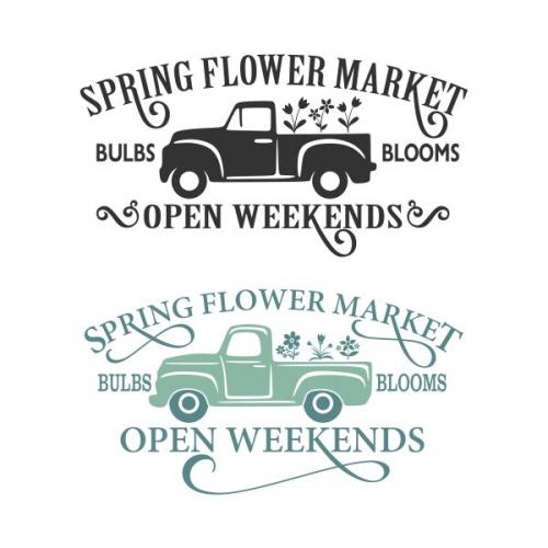 Spring Flower Market Sign Cuttable Design