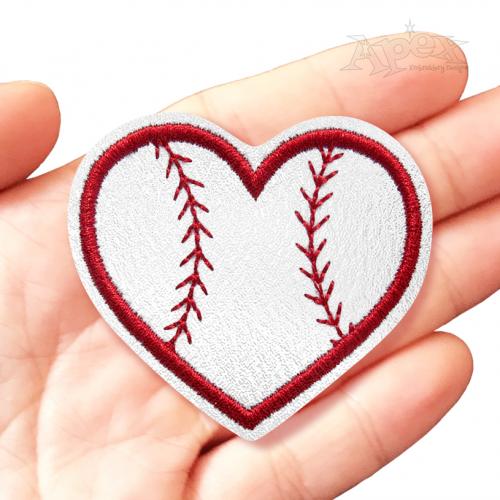 Baseball Heart Feltie ITH Embroidery Design