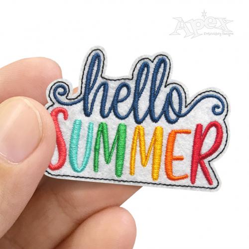 Hello Summer Feltie ITH Embroidery Design