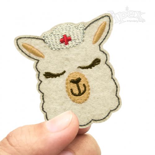 Nurse Llama Feltie ITH Embroidery Design