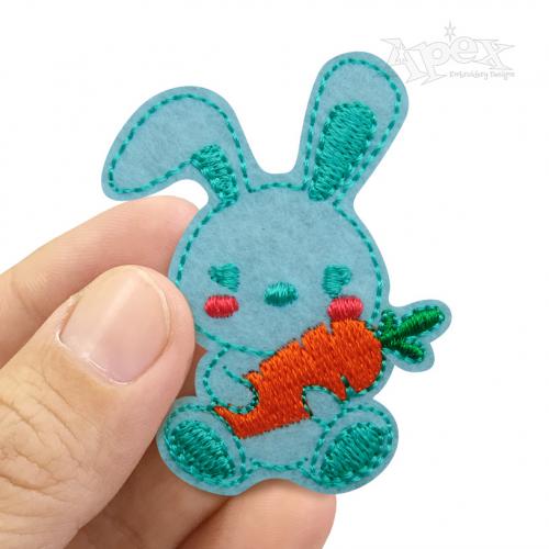 Easter Bunny And Carrot Feltie Embroidery Design