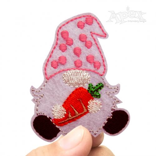Easter Gnome And Carrot Feltie ITH Embroidery Design