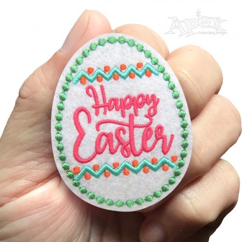 Happy Easter Egg Feltie ITH Embroidery Design