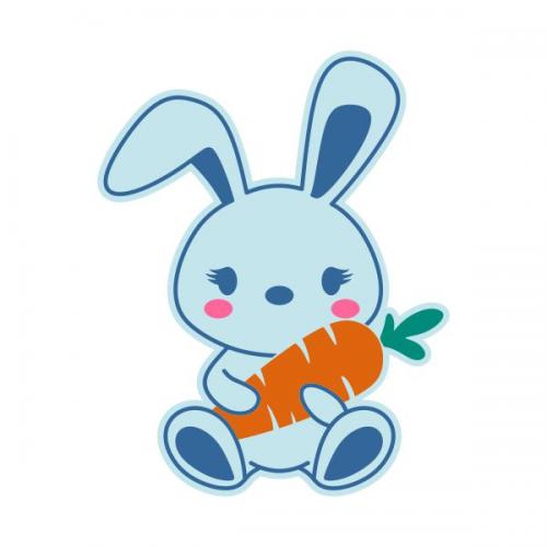 Easter Bunny And Carrot Cuttable Design