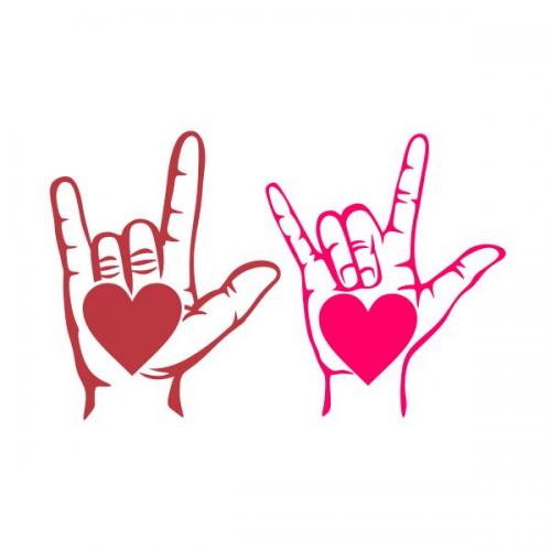 I Love You Hand Sign Cuttable Design