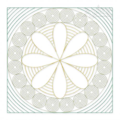 Chamomile Flower Quilt Block Pattern Machine Embroidery Design