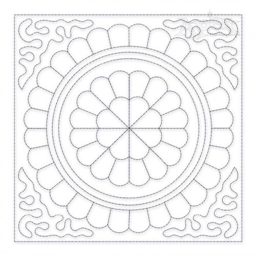 Simple Flower Quilt Block Embroidery Design