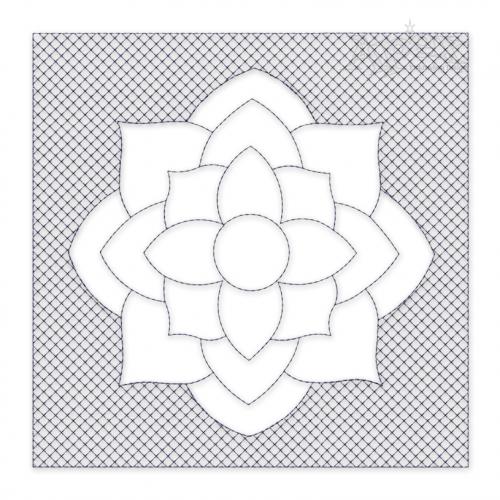 Quadruple Floral Quilt Block Embroidery Design