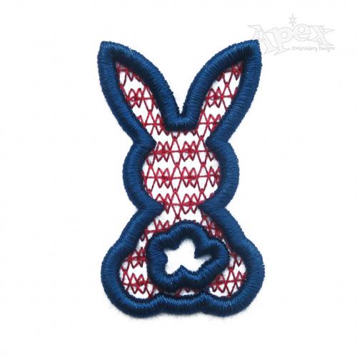 Easter Bunny Silhouette 3D Puff Embroidery Design