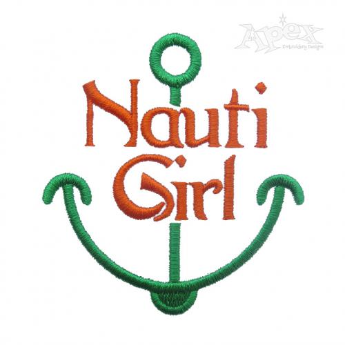 Nauti Girl Anchor Embroidery Design