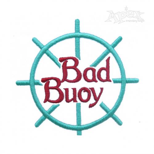 Bad Buoy Ship Wheel Embroidery Design