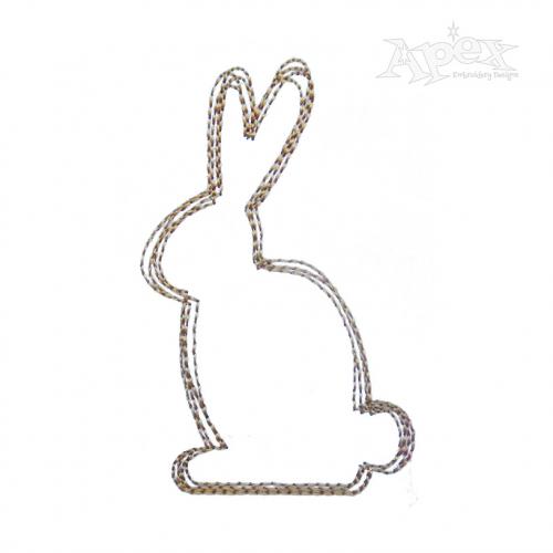 Easter Bunny Silhouette Sketch Embroidery Design