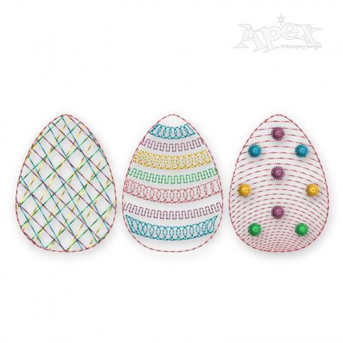 Easter Eggs Sketch Embroidery Design